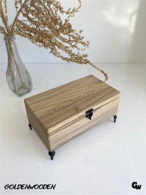 Resim Doğal Ahşap Takı Kutusu Ahşap Saklama Kutusu Ceviz Boy:20cm En:11cm Yük:9,5cm 
