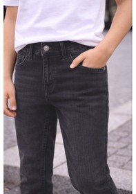 Resim Cedy Denım - Yüksek Kalite Erkek Çocuk Yüksek Bel Regularfit Esnek Jean Pantolon C800 Antrasit 