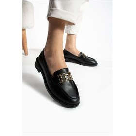 Resim Tegan Kadın Loafer Makosen Casual Toka Detay Günlük Ayakkabı Siyah 