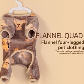 Resim CartoonBear Tüm Mevsim Dokuma Polyester Üst Giyim Evcil Hayvan Pulu - Makine Yıkamalı Flanşlı Dört Ayaklı Kıyafetler Köpekler, Kediler için Uygun - Mini, Oyuncak, Küçük, Orta, Büyük Irklar 