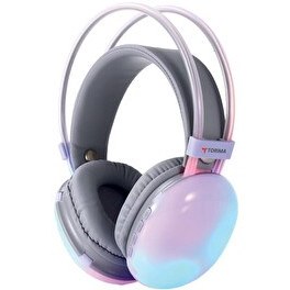 Resim Torima HD-40 Mor Kablosuz RGB Işıklı Kulak Üstü Bluetooth Kulaklık 