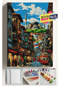 Resim Sayılarla Boyama Seti Numaralı Tuval Fırça Boya Dahil Kasnaklı Set 50x70 Cm - Sirkeci 