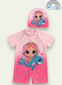 Resim My Kids Wear Kız Çocuk Dalgıç Kumaş Gizli Fermuarlı Boneli Mayo Takımı 3-10 Yaş 11934 