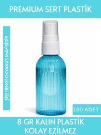 Resim Sizeuyduk Okyanus Mavisi Rengi Boş Plastik Şişe 100 Adet 50 ML Kolonya Söz Nişan Düğün Nikah DNZ21MaviSprey 