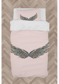 Resim Mekta Home Bebek Ve Çocuk Odası Büyük Renkli Kanat Desenli Nevresim Takımı 