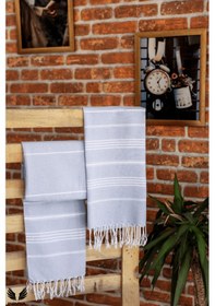 Resim Pega Sultan Peştamal %100 Koton Bebe Mavisi Plaj Havlusu 90 x 170 CM 