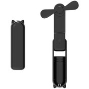 Resim Taşınabilir Elektrikli Vantilatör Katlanabilir 3'ü 1 Arada Mini Vantilatör Siyah, 