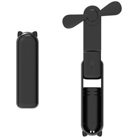 Resim Taşınabilir Elektrikli Vantilatör Katlanabilir 3'ü 1 Arada Mini Vantilatör Siyah, 