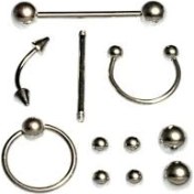Resim 11 Parça Piercing (Cerrahi Çelik) ve Piercing Topu Seti Piirsing 