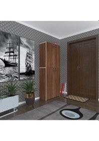 Resim Kenzlife Ayakkabılık Ayakkabı Dolabı Kilitli Gutan Cvz 180 70 32 Kapaklı Ofis Dolabı İki Bölme 