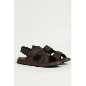 Resim Pierre Cardin Hakiki Deri Erkek Kahve Sandalet PC-7331 
