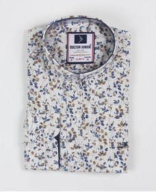 Resim Doctor Junior Erkek Çocuk Katlanır Kollu Çiçekli Slim Fit Gömlek Bej 