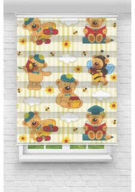 Resim Perdecizade Enxboy Sevimli Ayıcıklar Dijital Baskılı Zebra Perde-cocuk Odası-stor Perde Renkli 