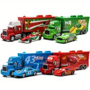 Resim 2 Adet Lightning McQueen Araba Modeli Seti - Dayanıklı Plastik, Canlı Kırmızı, Mavi, Yeşil ve Sarı Tasarımlar - Ev Ofisi Dekorasyonu veya Noel ve Doğum Günü Hediyeleri Olarak İdeal 