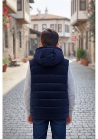 Resim Pina Kids Erkek Çocuk Kapüşonlu Şişme Yelek Lacivert 
