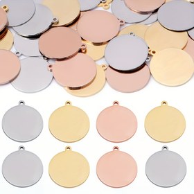 Resim 10 Adet/paket Yuvarlak Paslanmaz Çelik Kolye, DIY Takı Yapımı Için Uygun 