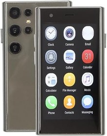 Resim Küçük Cep Telefonu, Mini Akıllı Telefon 3D Cam Ultra İnce 0.3MP Ön 2MP Arka Kamera Video İzlemek Için 3.0 inç (Siyahımsı yeşil) 