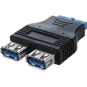 Resim Guangdong Spirit Anakart 2 Bağlantı Noktalı USB 3.0 A Dişi - 20 Pin Başlık Dişi Adaptör Konnektörü(Yurt Dışından) 