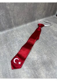 Resim Herşey Nota Türk Bayraklı Kravat Açık Gri 