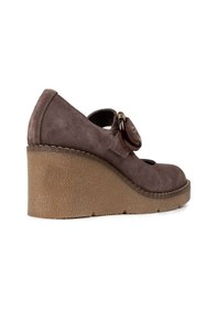 Resim Deery Kadın Hakiki Süet Vizon Renkli Dolgu Topuk Ayakkabı - 61780zvznc01 Vizon 