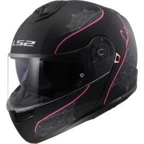 Resim Ls2 Strobe 2 Lux Kapalı Kasklar Mat Siyah-Pembe 1550 gr Hipoalerjenik Konforlu Tasarım 