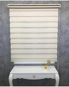 Resim İthal Bambu Stor Zebra Perde Etek Dilimsiz İTHLGRİ, Sütlü Kahve, 160 x 260 