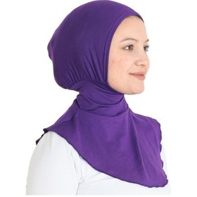 Resim Modish Group Kadın Boyunluklu Hijab Tesettür Pratik Spor Bone - Sarı Mor 