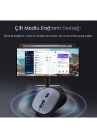 Resim Veggieg VG-G880 Dual-mode Bluetooth 5.3 Ve 2.4ghz 3600dpı Optik Kablosuz Mouse Gri 