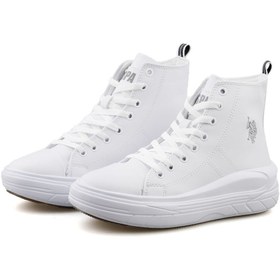 Resim U.S. Polo Assn Clementine Pu Günlük Bağcıklı Kadın Spor Ayakkabı Beyaz 