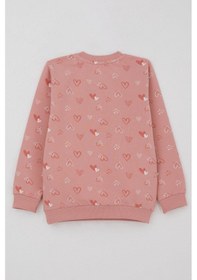 Resim Breeze Kız Çocuk Sweatshirt Kalp Desenli Yazı Baskılı 1.5-5 Yaş, Gülkurusu Gül Kurusu 
