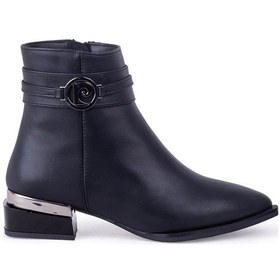 Resim Pierre Cardin 54007 Kadın Kare Topuklu Fermuarlı Bot Siyah 