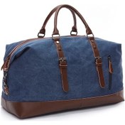Resim Motion003 Vintage Canvas Blue Erkek Çantası Büyük Kapasiteli Seyahat Spor Kamp Mavi 