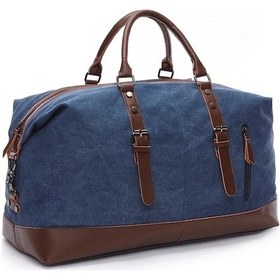 Resim Motion003 Vintage Canvas Blue Erkek Çantası Büyük Kapasiteli Seyahat Spor Kamp Mavi 