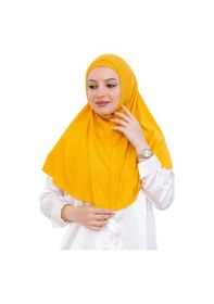 Resim Modish Group Hazır Türban & Başörtü Viskon Bone Setli Rahat Tesettür Şal İslami Giyim - Krem Sarı 