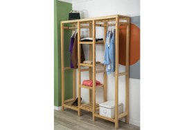 Resim Indigo Doğal Ahşap Açık Gardırop 145x55 cm 
