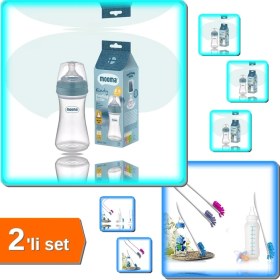 Resim Hereveoyuncak Biberon Anti Kolik Biberon 250 ml 6-18 Ay Orta Akış + Biberon ve Şişe Temizleme Fırçası - 2li Set V4 