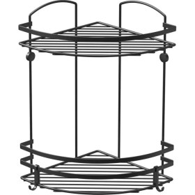Resim Tekno-tel 2 KATLI KANCALI BANYO RAFI MAT SİYAH LM008H 