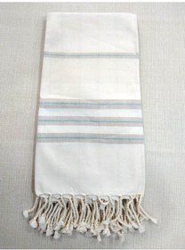 Resim Mandaş Pamuklu El Dokuma Peştemal (80X200) - Krem Vizon 