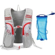 Resim Yürüyüş Koşu Dağcılık İçin 5l Büyük Kapasiteli Açık Bisiklet Sırt Çantası Hafif Binme Sırt Çantası Gri 