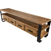 Resim Deryawood Masif Ahşap Çekmeceli Tv Ünitesi 45 x 160X55 cm 