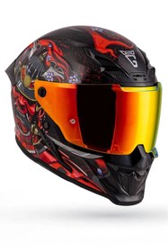 Resim DeadG Inferno Armour Red Siyah-Kırmızı Kask ( Revo Kırmızı Spoiler ) 