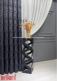 Resim Fon Perde Brillant Marka Tanjant Püsküllü Fon Pufy Nilda Bej 