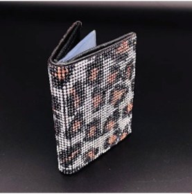 Resim Sarı İ Taşlı Leopar Desen Kartlık Cüzdan 