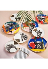 Resim Porland Wild Life Zebra Düz Tabak 20cm 