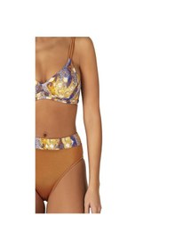 Resim Endeep Kadın Biye Detaylı Toparlayıcı Desenli Bikini Takımı-turuncu-mavi 