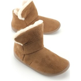 Resim Gezer Kadın Kışlık İçi Peluşlu Rahat Taban Ev Bahçe Panduf Bot Koyu Kahve 