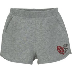 Resim Lovetti Gri 2 Kız Çocuk Kalp Baskılı Iki Iplik Şort 7853G028 Gri 