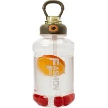 Resim YinQian Boutique Yaz Büyük Kapasiteli Taşınabilir Tonneau Sürahi Açık Alan Sporları Saman Spor Su Şişesi Bardakları (Yurt Dışından) 