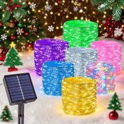 Resim Noel Özel Baskı, Lityum Pil Güneş Enerjili Bakır Telli Işıklar, 8 Yanıp Sönen Modu, 7 Renk Seçeneği, Gündüz Şarj Olan ve Gece Otomatik Aydınlatma, Tatiller, Doğum Günleri, Buluşmalar, Kampçılık ve Partiler İçin Mükemmel Dekoratif Atmosfer Aydınlatması, Yüksek Parlaklık Versiyonu Halloween Süslemeleri, Noel Süslemeleri 