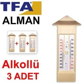 Resim 3 Adet Tfa 10.3015.03 Plastik Max-Min Alkollü Termometre 